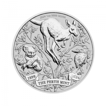 1 oz (31.10 g) sidabrinė moneta Perth Mint 125-osios metinės, Australija 2024