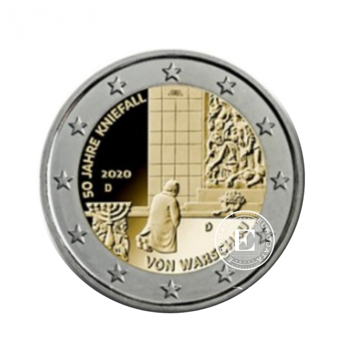 2 Eur moneta 50 rocznica Kniefall von Warschau Willy  Brandta - D, Niemcy 2020