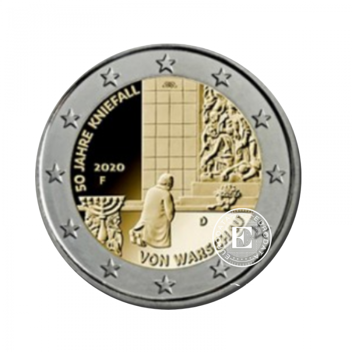 2 Eur Münze Der 50 Jahrestag von Willy Brandts Kniefall von Warschau - F, Deutschland 2020