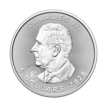 1 oz (31.10 g) sidabrinė moneta Klevo lapas, Kanada 2026