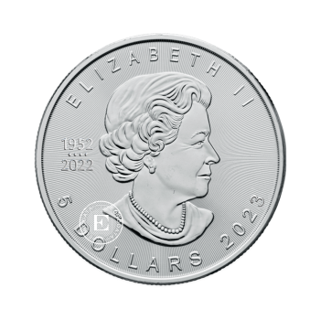 1 oz (31.10 g) sidabrinė moneta Klevo lapas, Kanada (atsitiktiniai metai)