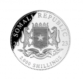 1 kg sidabrinė moneta Leopardas, Somalis 2023