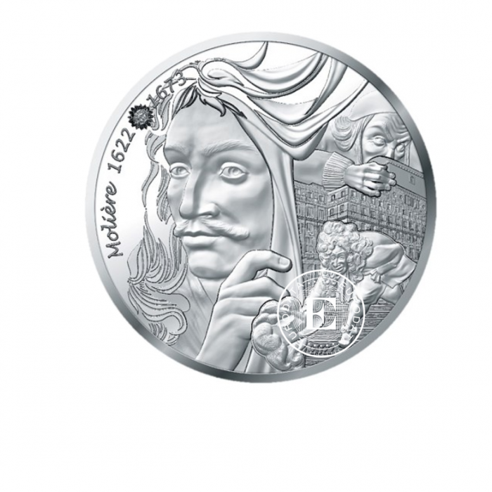 10 Eur (22.20 g) srebrna PROOF moneta Molière, Francja 2022 (z certyfikatem)