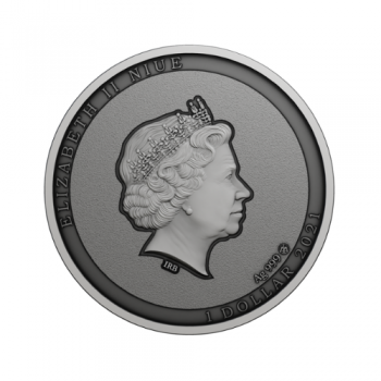1 dolerio sidabrinė moneta Ar Tu Mane Matai, Niujė 2021