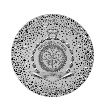 1 dolerio sidabrinė moneta Juodasis vandens triušis, Niujė 2023