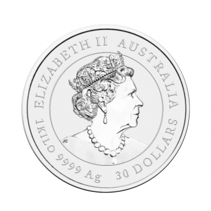 1 kg sidabrinė moneta Lunar III - Jaučio metai, Australija 2021