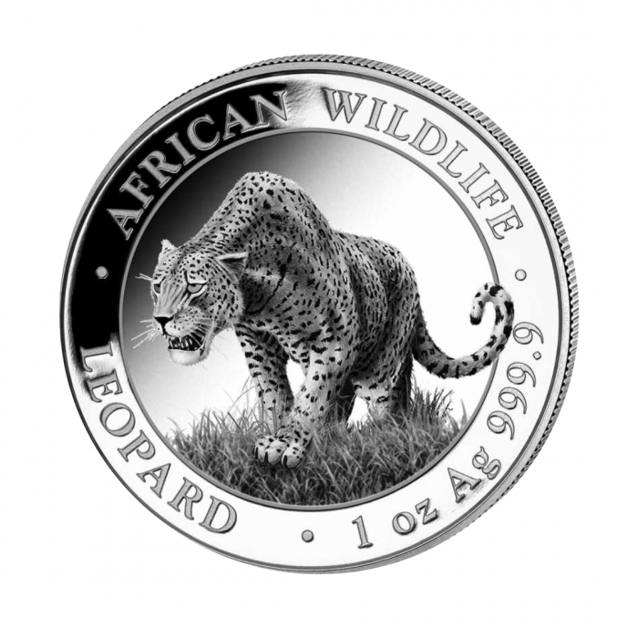 1 oz (31.10 g) silver coin African Wildlife, Leopard, Somalia 2023