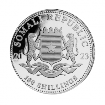 1 oz (31.10 g) sidabrinė moneta Afrikos laukinė gamta, Leopardas, Somalis 2023