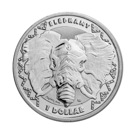 1 oz (31.10 g) sidabrinė moneta Dramblys, Didysis penketas, Siera Leonė 2023