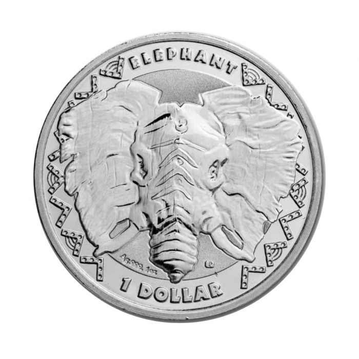1 oz (31.10 g) sidabrinė moneta Didysis penketas - Dramblys, Siera Leonė 2023