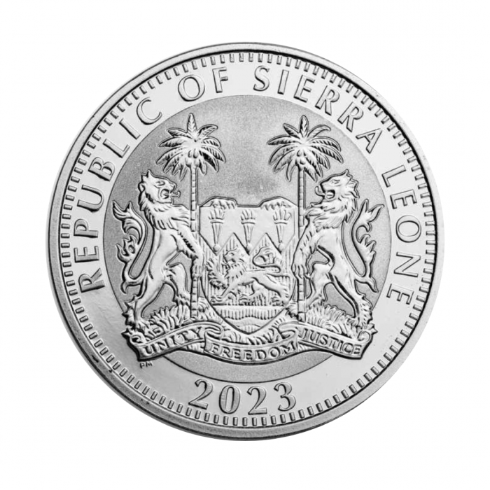 1 oz (31.10 g) sidabrinė moneta Didysis penketas - Dramblys, Siera Leonė 2023