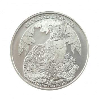 1 oz (31.10 g) sidabrinė moneta Debesuotasis leopardas, Laukinė gamta, Kambodža 2023