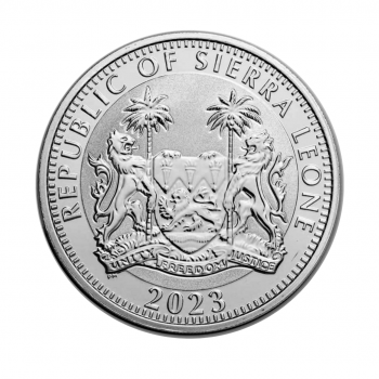 1 oz (31.10 g) sidabrinė moneta Egipto dievai Izidė, Siera Leonė 2023