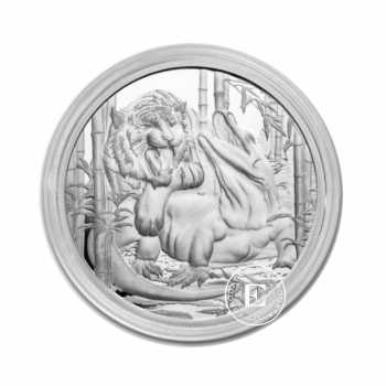 1 oz (31.10 g) sidabrinė moneta Komodo dragon and tiger, Apex Predators, Niujė 2022