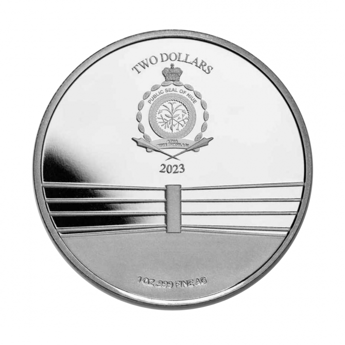 1 oz (31.10 g) sidabrinė moneta Muhammad Ali, Niujė 2023