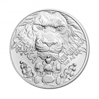 1 oz (31.10 g) sidabrinė moneta Čekijos liūtas, Niujė 2023