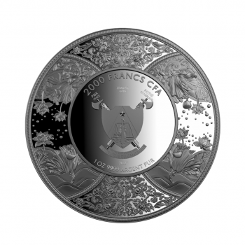 1 oz (31.10 g) sidabrinė moneta Durga, Kamerūnas 2023