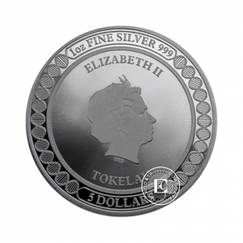 1 oz (31.10 g) sidabrinė moneta Equilibrium Butterfly, Tokelau 2019