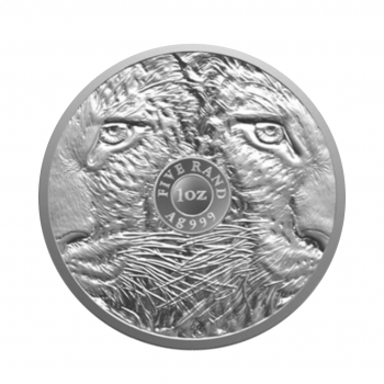 1 oz (31.10 g) sidabrinė moneta Leopardas, Didysis penketas, Pietų Afrikos Respublika 2023
