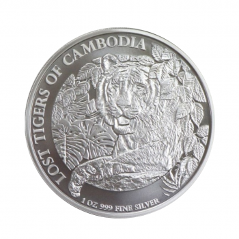 1 oz (31.10 g) sidabrinė moneta Prarasti Kambodžos tigrai, Kambodža 2023