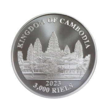 1 oz (31.10 g) sidabrinė moneta Prarasti Kambodžos tigrai, Kambodža 2023