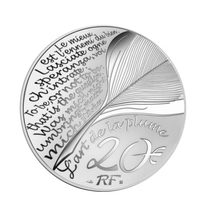 20 Eur  (31.10 g) silver coin Shakespeare, France 2022