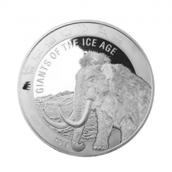 1 oz (31.10 g) sidabrinė moneta Mamutas, Ganos Respublika 2019