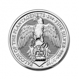 2 oz (62.20 g) srebrna moneta Queen's Beasts, The Falcon of the Plantagenets, Great Britain 2019
