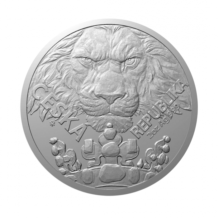 2 oz (62.20 g) sidabrinė moneta Čekijos liūtas, Niujė 2023