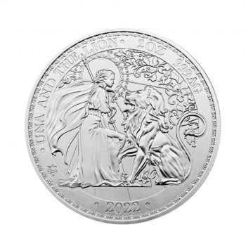 2 oz (62.20 g) sidabrinė moneta Una ir liūtas, Saint Helena 2022