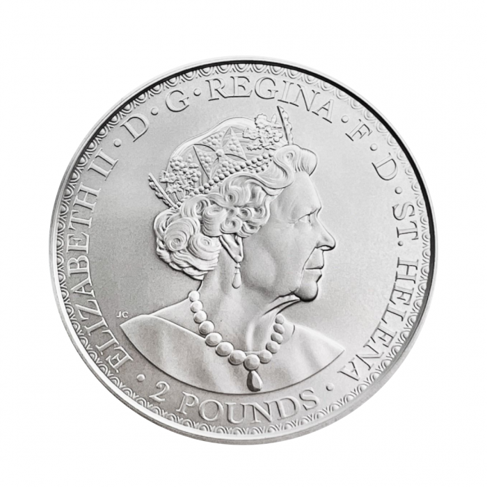 2 oz (62.20 g) sidabrinė moneta Una ir liūtas, Šv. Helena 2022