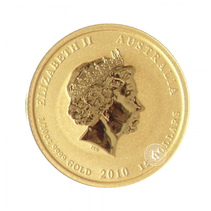 1/10 oz (3.11 g) złota moneta Lunar II -  Tiger, Australia 2010