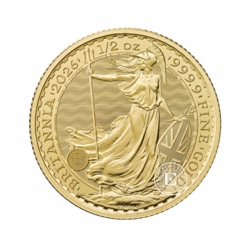 1/2 oz (15.55 g) auksinė moneta Britannia - Karalius Charlesas III, Didžioji Britanija 2026