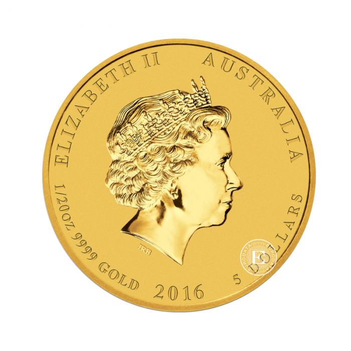 1/20 oz (1.55 g) auksinė moneta Lunar II -  Bezdžionės metai, Australija 2016