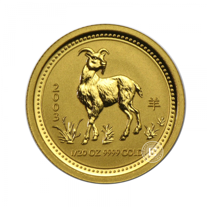1/20 oz (1.55 g) auksinė moneta Lunar I -  Ožio metai, Australija 2003