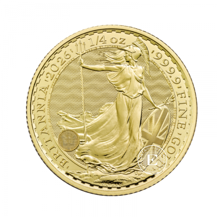 1/4 oz (7.78  g) auksinė moneta Britannia - Karalius Charlesas III, Didžioji Britanija 2026