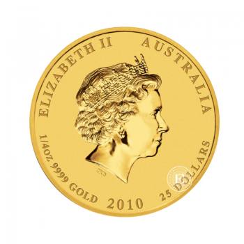 1/4 oz (7.78 g) pièce d'or Lunar II - Year of the Tiger, Australie 2010