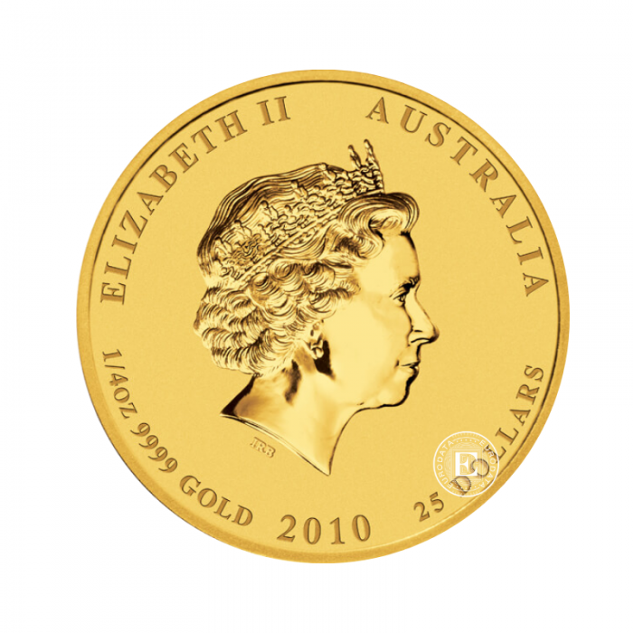 1/4 oz (7.78 g) złota moneta Lunar II - Year of the Tiger, Australia 2010