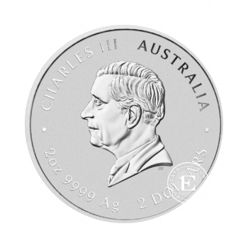2 oz (62.20 g) sidabrinė moneta Lunar III -  Gyvatės metai, Australija 2025 