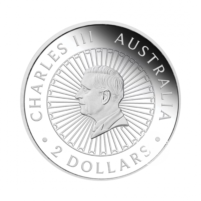 2 oz (62.20 g) silbermünze PROOF Mother of Pearl Double Dragon, Australien 2024 (mit Zertifikat)