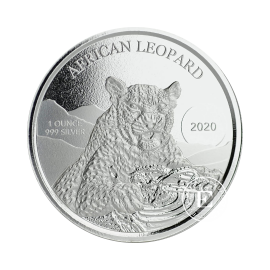 1 oz (31.10 g) sidabrinė moneta Afrikinis leopardas, Ganos Respublika 2020