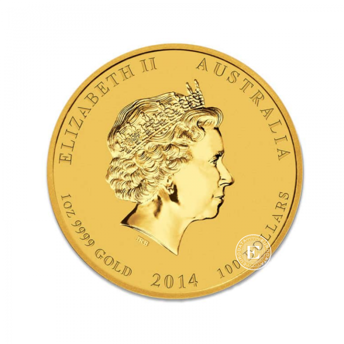 1 oz (31.10 g) auksinė moneta Lunar II - Arklio metai, Australija 2014
