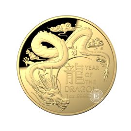1 oz (31.10 g) złota moneta Lunar III -  Year of  Dragon - RAM, Australia 2024