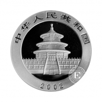 1 oz (31.10 g) sidabrinė moneta Panda, Kinija 2002