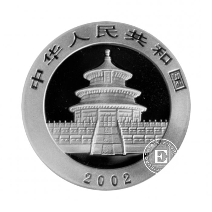 1 oz (31.10 g) sidabrinė moneta Panda, Kinija 2002
