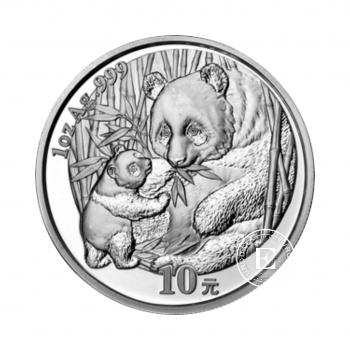 1 oz (31.10 g) sidabrinė moneta Panda, Kinija 2005