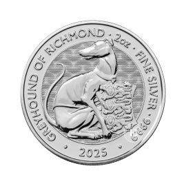 2 oz (62.20 g) sidabrinė moneta Tudor Beasts - Greyhound of Richmond, Didžioji Britanija 2025