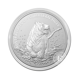 1 oz (31.10 g) srebrna moneta Australia Zoo - Sumatran Tiger, Australia 2020