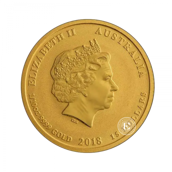 1/10 oz (3.11 g) gold coin Lunar II - Year of the Dog, Australia 2018