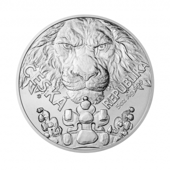 5 oz (155.5 g) sidabrinė moneta Čekijos liūtas, Niujė 2023